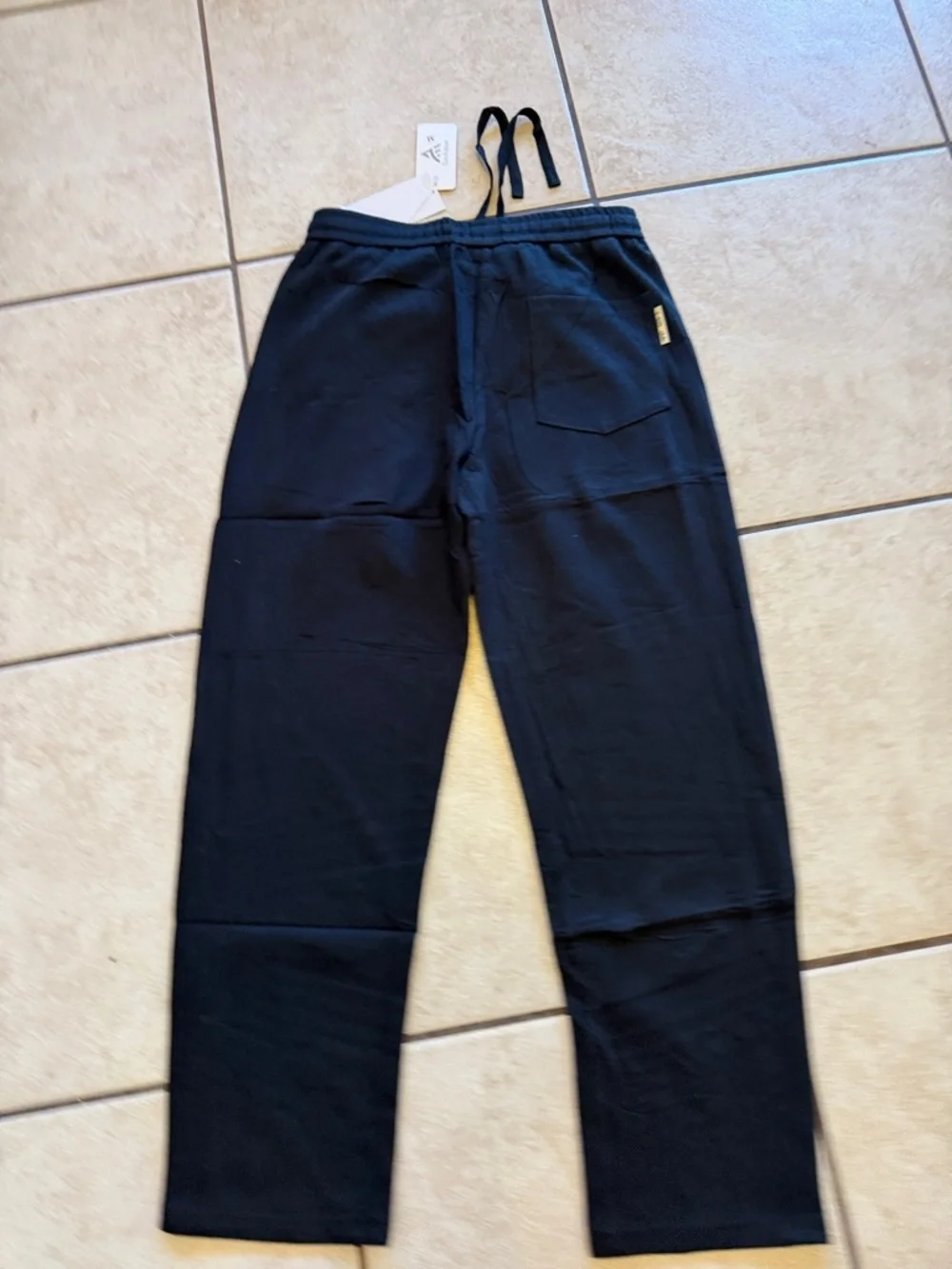 Men's Black Drawstring Jogger Pants - M - Picture 8 of 9